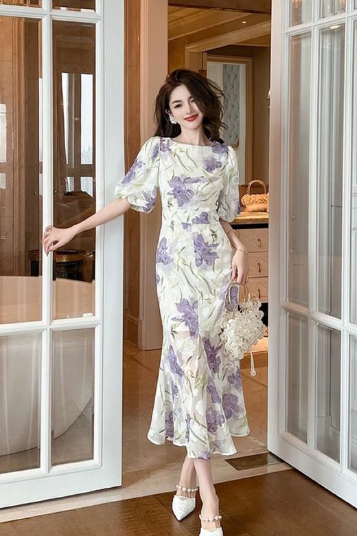 Le Malene 气质法式优雅印花连衣裙 20335 商品图1