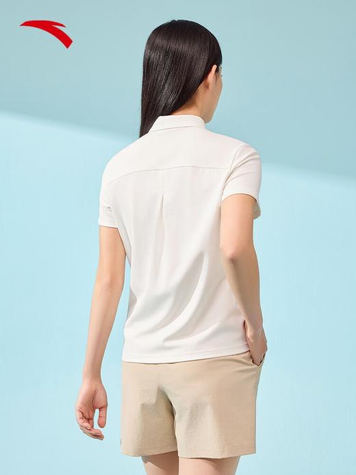 安踏冰丝T丨优可丝短袖POLO衫女士夏季翻领网球跑步运动上衣162427121 纸莎白-1 商品图3