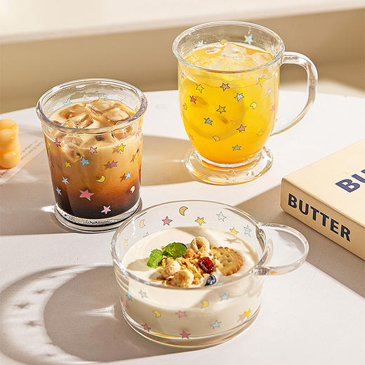 摩登主妇玻璃杯果汁杯家用水杯高颜值牛奶杯早餐杯啤酒杯咖啡杯子 商品图1