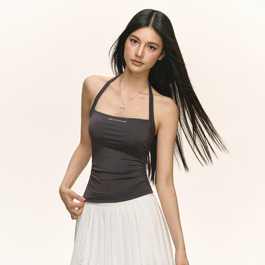 Ariseism 美式复古挂脖吊带背心女2025夏季新款辣妹修身上衣 商品图2