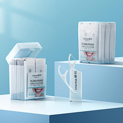 茶花 一次性碳化竹牙签460支+50牙线棒独立装剔牙器314003+314004 商品图0