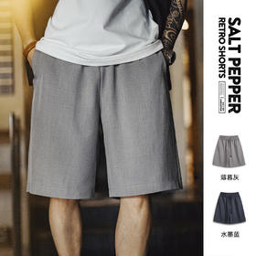 工装优选美式西装短裤宽松老钱风薄款梭织透气cleanfit五分裤男夏