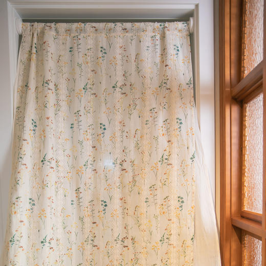 帘子蝴蝶结小花系列碎花门帘隔断帘遮挡帘新款高档高级厨房卧室房间 商品图2