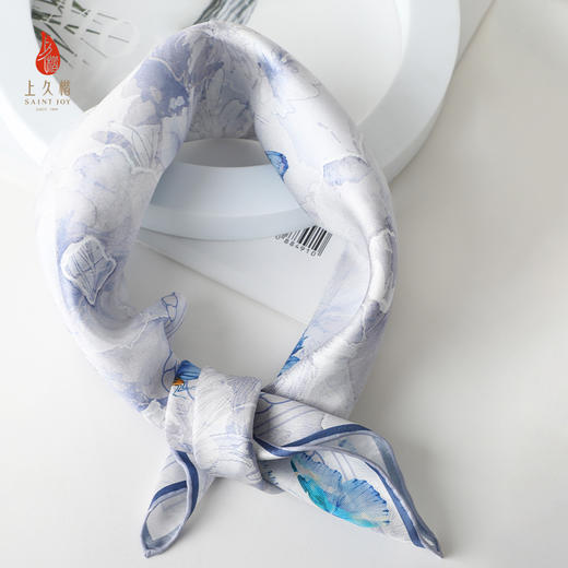 SAINTJOY/上久楷礼盒  蝶花曦蓝色 发带SPS24F10  伞SPS24L14 真丝方巾FJS24047 商品图4