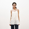 NUTH镂空蕾丝白色清凉感亚麻拼接吊带上衣女 商品缩略图0