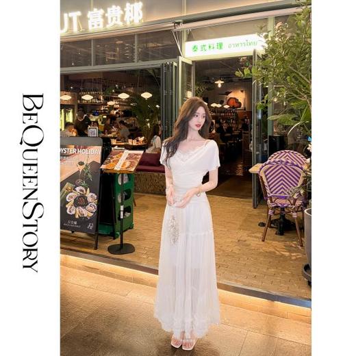 BeQueenStory【缪斯花坊】高级层次感设计不规则拼接蕾丝花边T恤 商品图3