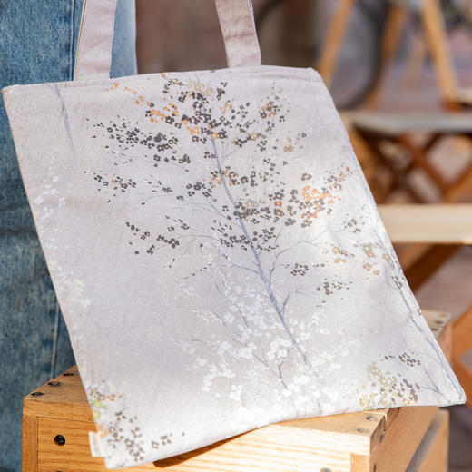 手绘树帆布手提袋环保购物袋买菜布袋子折叠便携结实耐用单肩包 商品图4