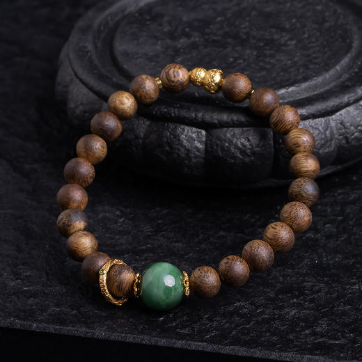 XY0373沉香+碧玉猫眼渐变手串 商品图5