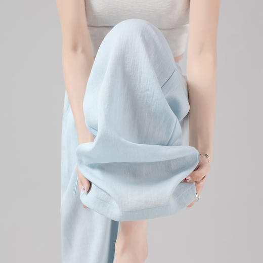 卷卷紫夏日涼爽•冰丝棉麻阔腿裤 轻奢质感 冰凉舒适 轻薄透气 垂坠爽滑修长腿型线条 显瘦显高 商品图7