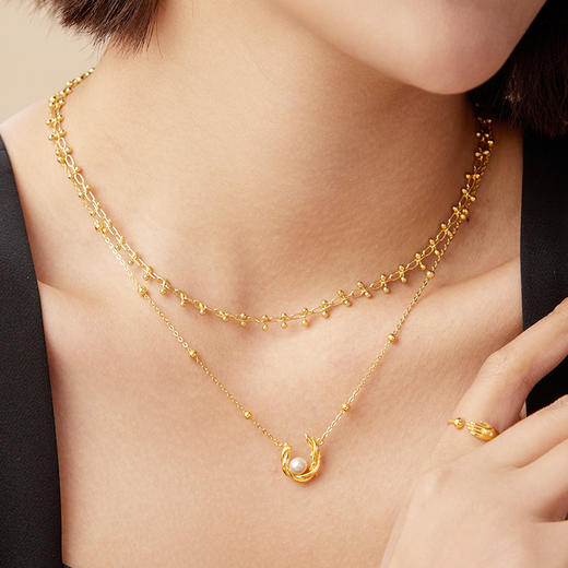 Manrey玛芮雅“幻彩流光”银镀金项链 商品图3