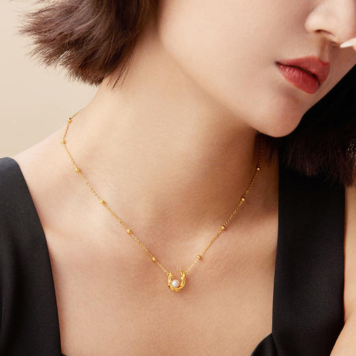 优选丨Manrey玛芮雅“东方金兰”银镀金珍珠项链 商品图3