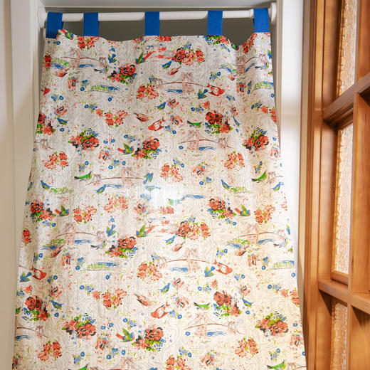 帘子鸳鸯水墨系列碎花门帘隔断帘遮挡帘新款高档高级厨房卧室房间 商品图0