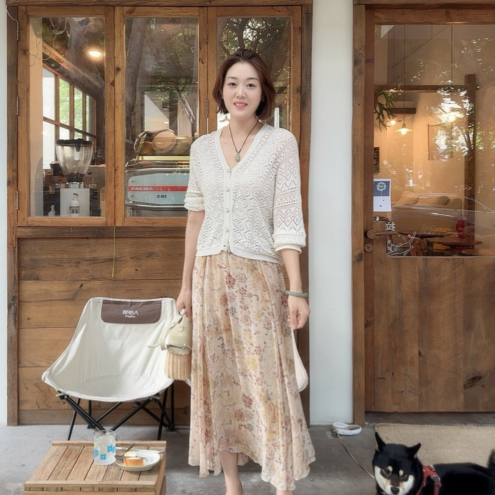 火桐hooton高定系列 橘生淮南法式乔其真丝半裙YT1037