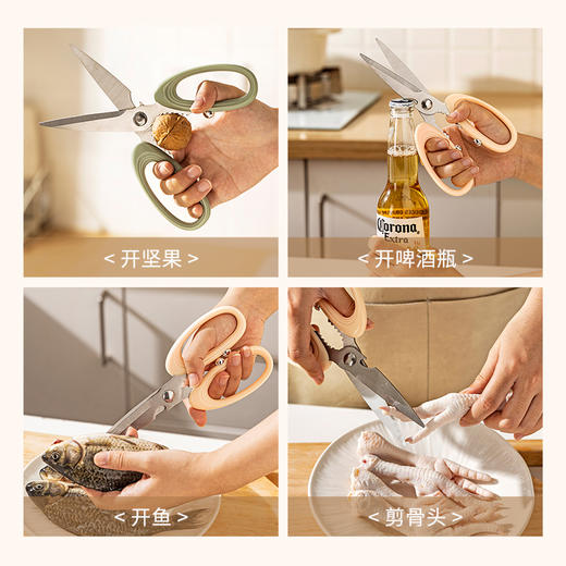 摩登主妇厨房剪刀剪肉骨头杀鱼专用多功能强力食品级不锈钢食物剪 商品图3