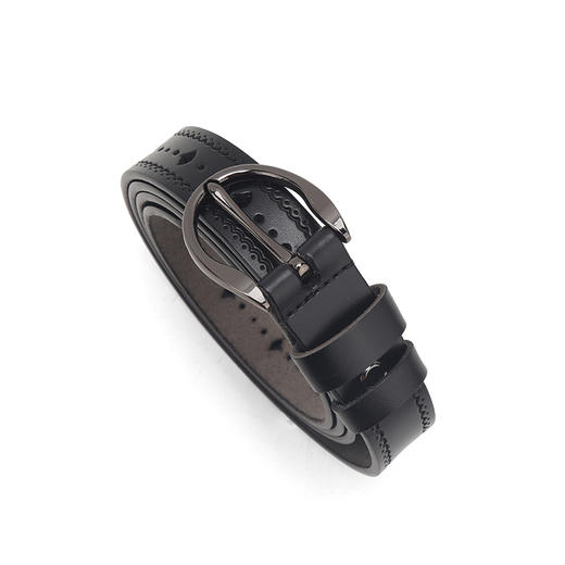 美都袋鼠/MDKANGROO 时尚复古休闲通勤百搭黑色女士针扣皮带MD70001-ZA-M1 商品图2