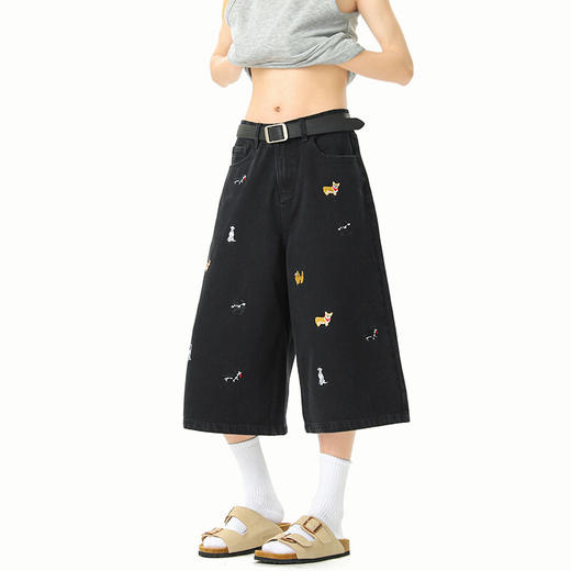 【YW】无忧购男士宽松阔腿复古牛仔七分短裤535（截单后3-5天发货) 商品图5