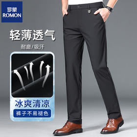 【清仓特惠】罗蒙 冰丝西装裤男士正装商务2025夏季薄款宽松直筒休闲西裤男 277
