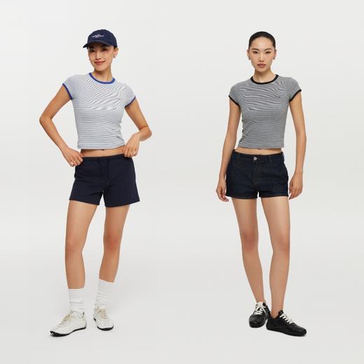 oneup合身弹力条纹短袖 商品图4