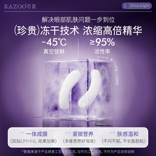 严选 | kazoo可逐 凝时奢润冻干眼膜 (1盒=5组=冻干眼膜*5对+眼膜贴*5对) 商品图4