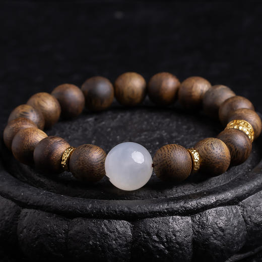 XY0380沉香+月光石素雅手串 商品图6