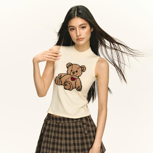 美式复古圆领针织背心女2025夏季新款辣妹修身上衣 商品图1