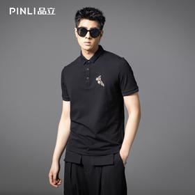 PINLI品立2025夏季新款男士修身短袖POLO衫潮牌商务休闲翻领上衣BG252112085