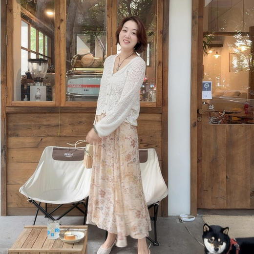 火桐hooton高定系列 橘生淮南法式乔其真丝半裙YT1037 商品图3