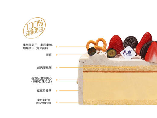 『老板推荐』【奥利奥奶油草莓】冰淇淋/水果生日蛋糕 商品图2