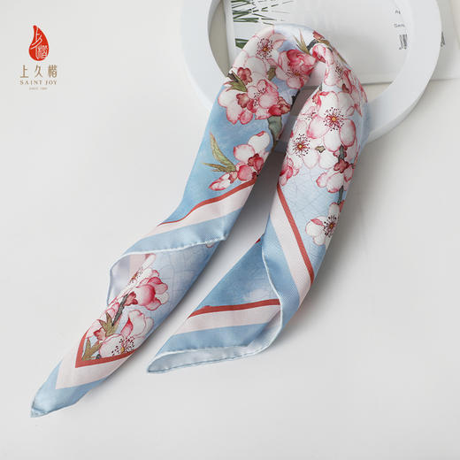 SAINTJOY/上久楷礼盒  釉波桃夭 真丝方巾FJS24051-1  釉波碧落 真丝领带PZS24A01 商品图9