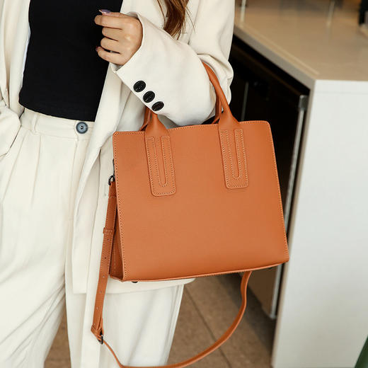 【预售3天】2025新款简约大气手提包女通勤时尚女包大容量单肩斜挎包S1157 商品图0