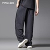 PINLI品立2025夏季新款宽松直筒阔腿裤网眼肌理男士潮牌休闲长裤B252117077 商品缩略图2