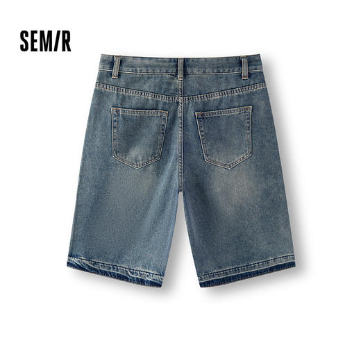 森马牛仔裤女遮胯显瘦宽松复古潮夏季2025新款凉感百慕大短裤时尚 商品图1