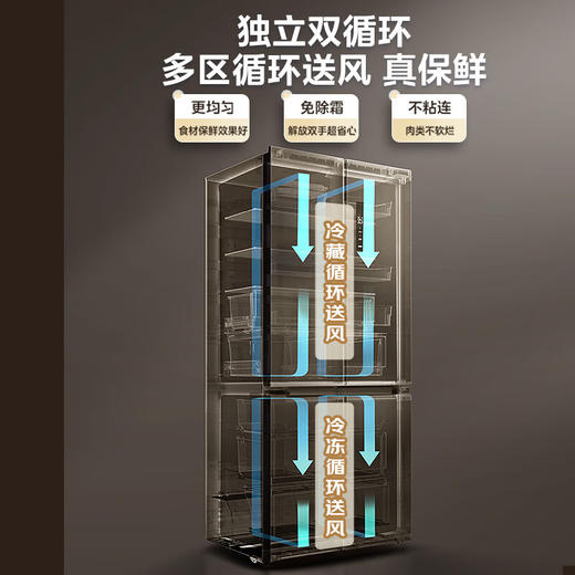 美的（Midea）478升 十字门 一级能效 双变频 风冷无霜 家用大容量超薄电冰箱BCD-478WSPM(E)远山黛 商品图2