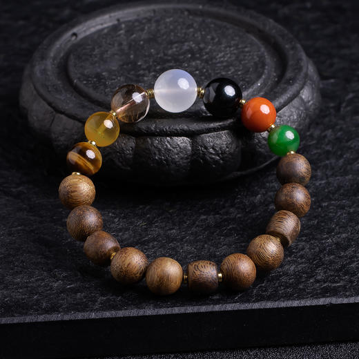 XY0379沉香+月光石多宝手串 商品图3