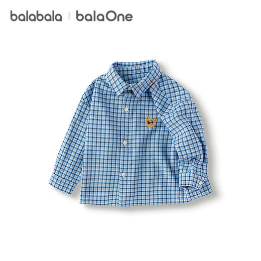 巴拉巴拉宝宝衬衫男童长袖2025新款格子外套秋超柔绒加厚亲肤舒适 商品图4