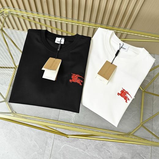 芭宝莉 经典小战马徽标刺绣logo圆领情侣织带短袖T恤 商品图0