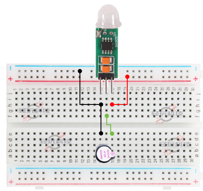 新版物联网作品--人来报警器-简易版