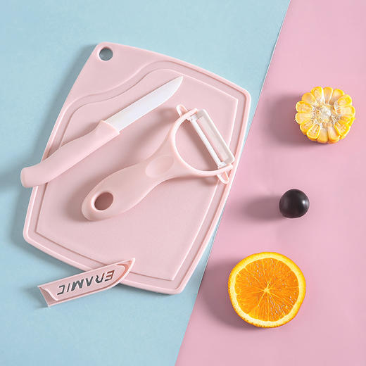 【陶瓷水果刀三件套，健康生活每一天！】陶瓷水果刀套装三件套 家用多功能瓜果刀 创意宝宝辅食刀削皮刀-QQ 商品图3