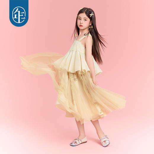 年衣吊带连衣裙女童25夏季新款甜美公主礼服花雾非非吊带长裙 商品图2