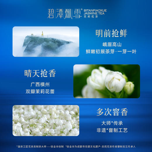 碧潭飘雪茉莉花茶特级论道茶叶礼盒装64.8g送礼长辈领导 商品图1