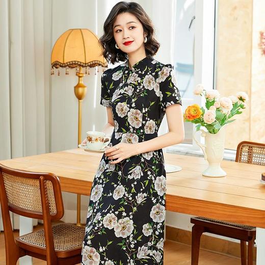 「自」全新升级【铂金会员247/天猫329/差价82】(15401)洛诗琳新中式旗袍改良连衣裙2025年夏季新款国风印花裙子 商品图2