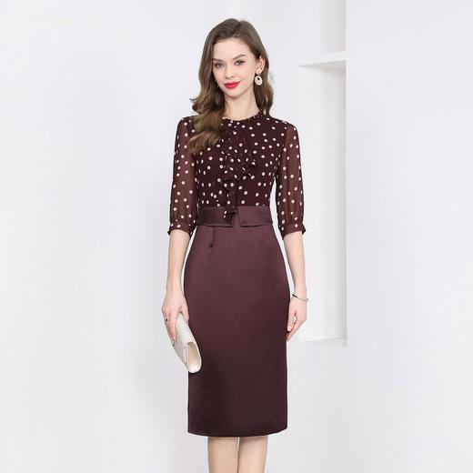 「自」全新升级【铂金会员367/天猫489/差价122】(11809)洛诗琳高级感波点荷叶边连衣裙2025夏季新款气质优雅包臀裙 商品图0