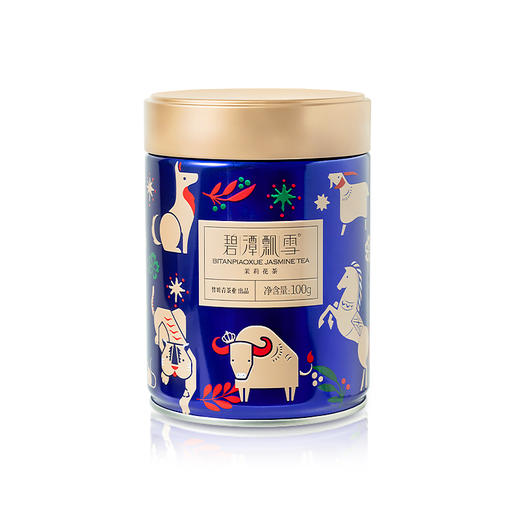 碧潭飘雪茉莉花茶一级茶叶罐装100g四川花茶自饮装茉莉飘雪小蓝罐 商品图5