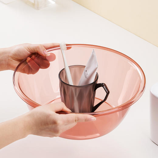 CHAHUA茶花 塑料盆33cm洗脸盆子大号加厚透明洗菜盆洗衣盆泡脚盆洗脚盆*115004 商品图1