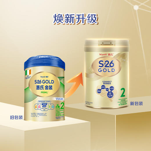 【新版】Wyeth惠氏S-26金装爱儿乐配方奶粉港版850g 2段6-12个月(效期27年8月） 商品图2
