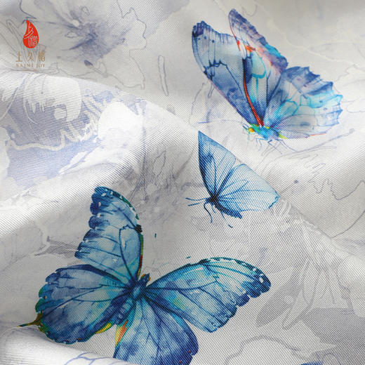SAINTJOY/上久楷礼盒  蝶花曦蓝色 发带SPS24F10  伞SPS24L14 真丝方巾FJS24047 商品图6