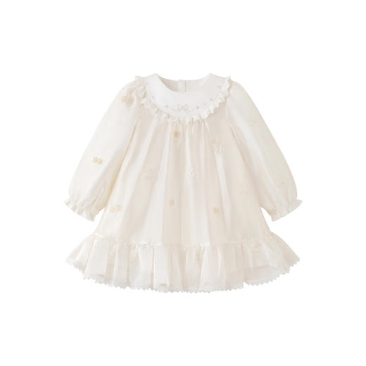 【商场同款】英氏女童网纱连衣裙2025新款长袖洋气绣花公主裙童装 商品图4