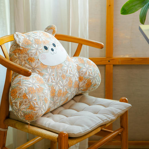 阳春小镇小熊腰枕抱枕靠垫办公椅靠背垫腰靠垫护腰腰托可拆洗久坐 商品图1