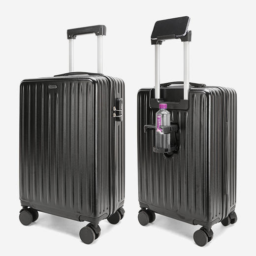 美都袋鼠/MDKANGROO20英寸休闲时尚拉链款黑色男女款万向轮拉杆箱MD5107-20A 商品图3