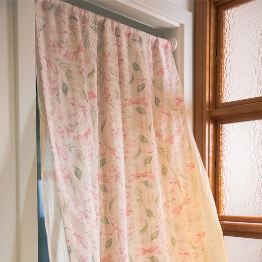 帘子蝴蝶结小花系列碎花门帘隔断帘遮挡帘新款高档高级厨房卧室房间 商品图0